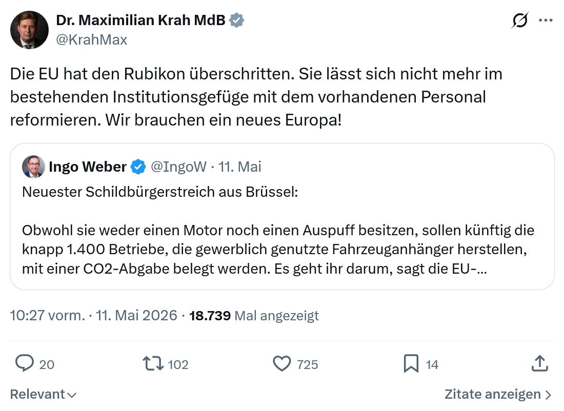Maximilian Krah: Die EU hat den Rubikon überschritten…