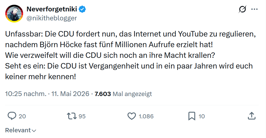 Neverforgetniki: Unfassbar: Die CDU fordert nun…