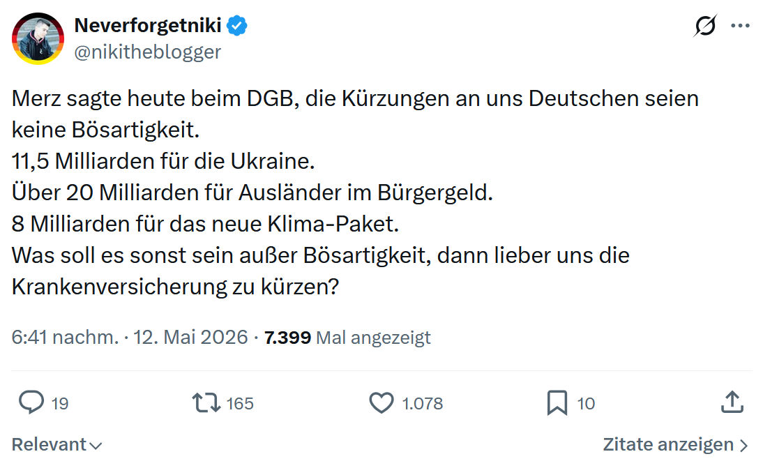 Neverforgetniki: Merz sagte heute beim DGB…