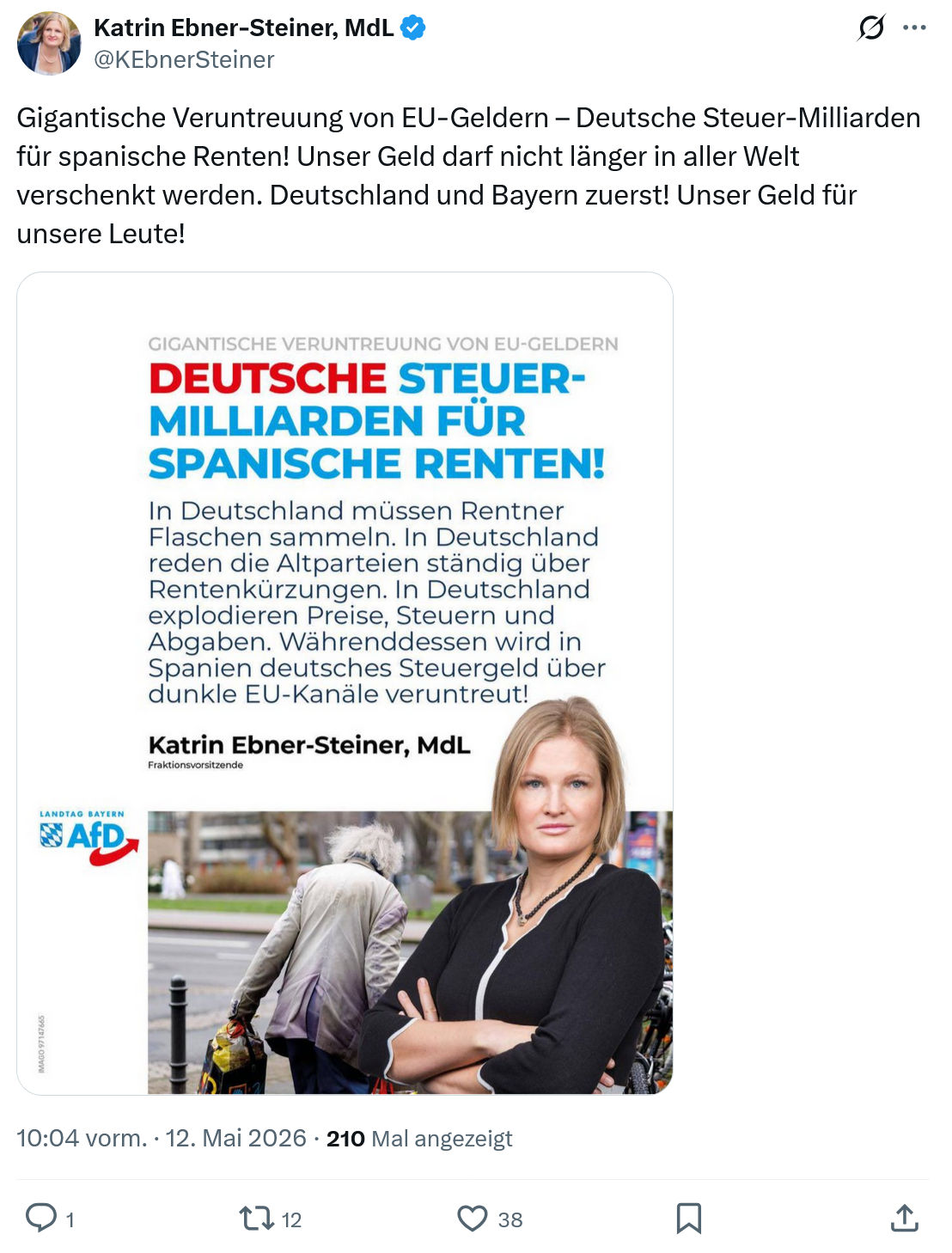 Katrin Ebner-Steiner: Gigantische Veruntreuung von EU-Geldern…