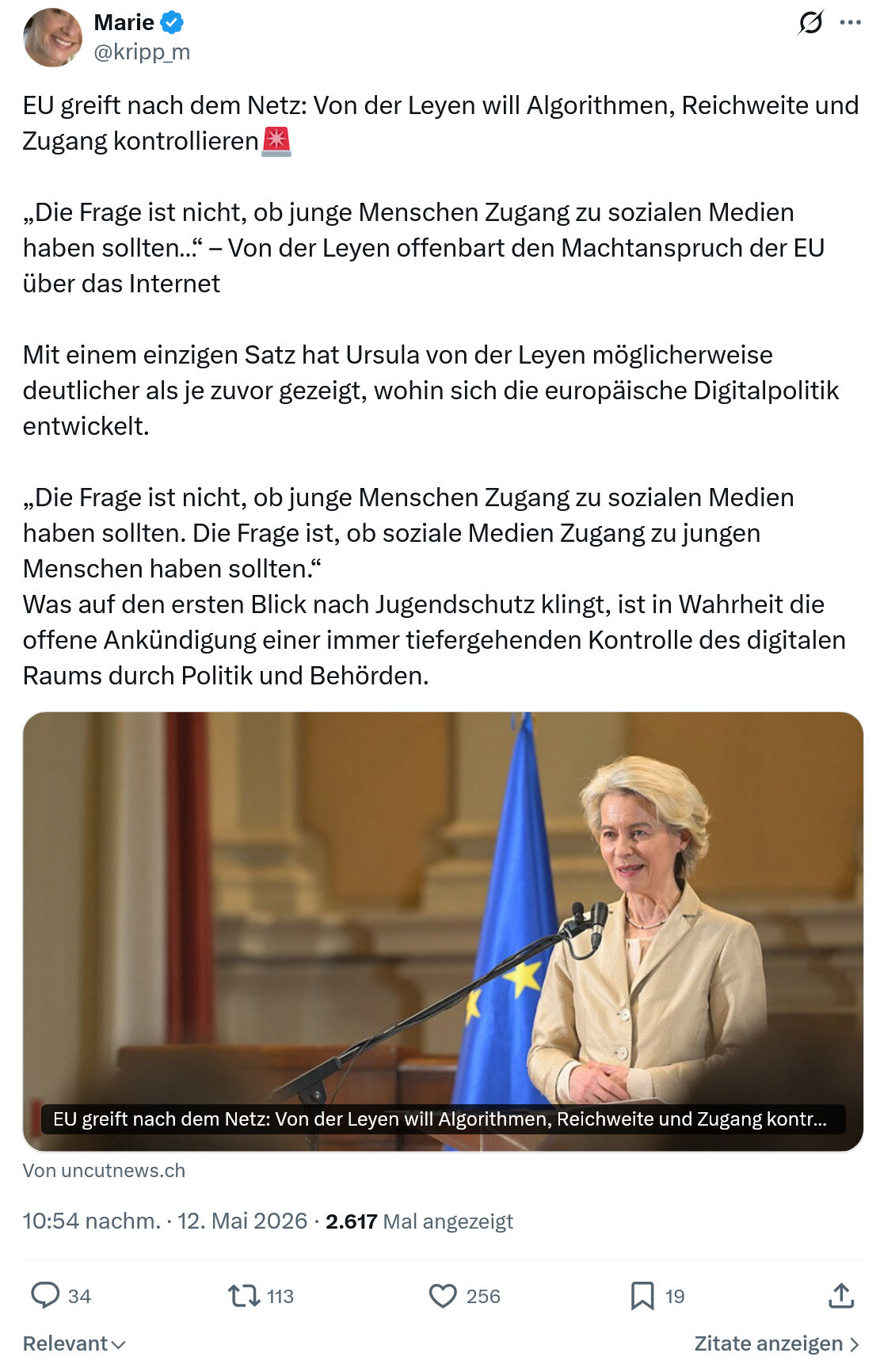 Marie kripp: EU greift nach dem Netz…