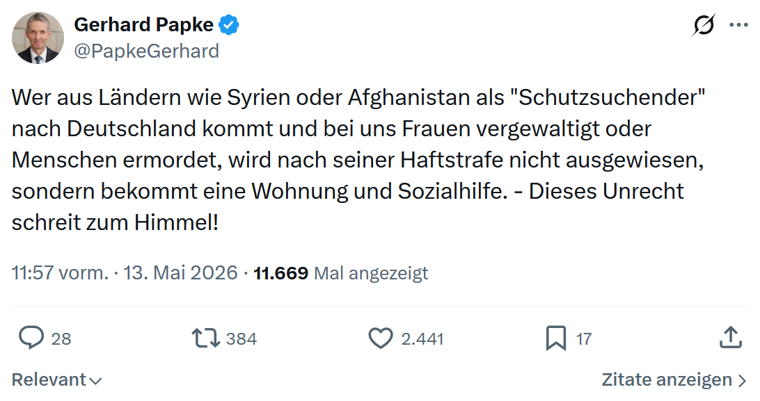 Gerhard Papke: Wer aus Ländern wie Syrien oder Afghanistan…