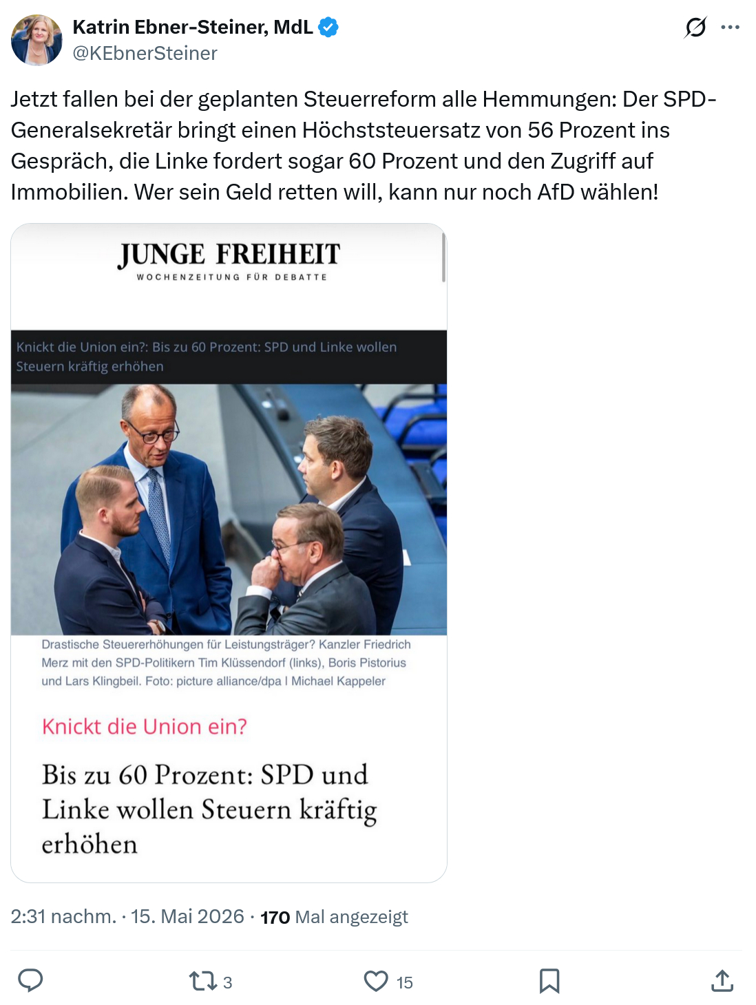 Katrin Ebner-Steiner: Jetzt fallen bei der geplanten Steuerreform…