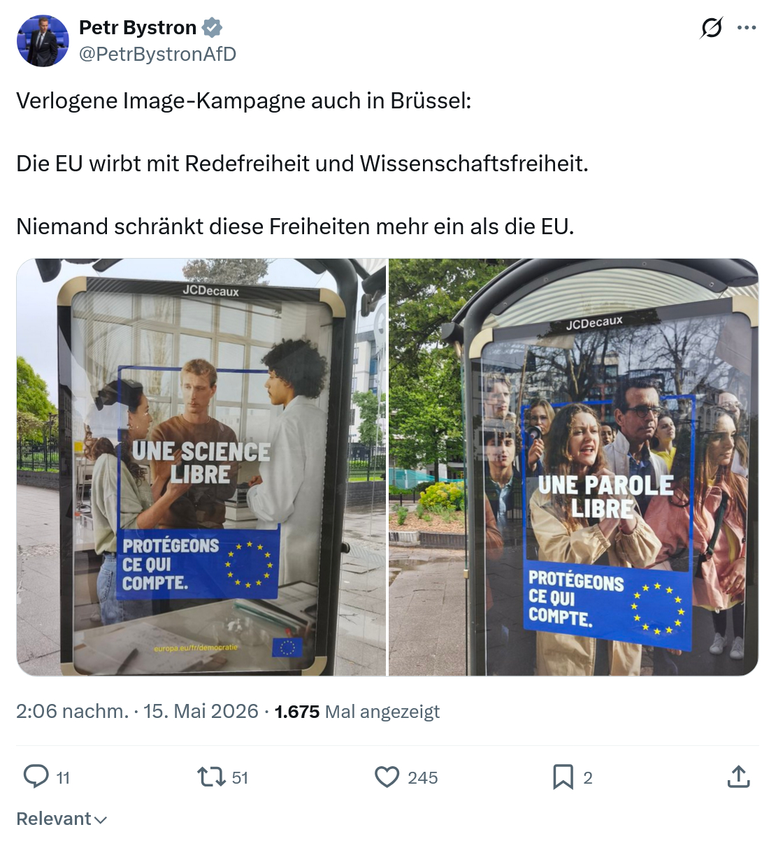 Petr Bystron: Verlogene Image-Kampagne auch in Brüssel…