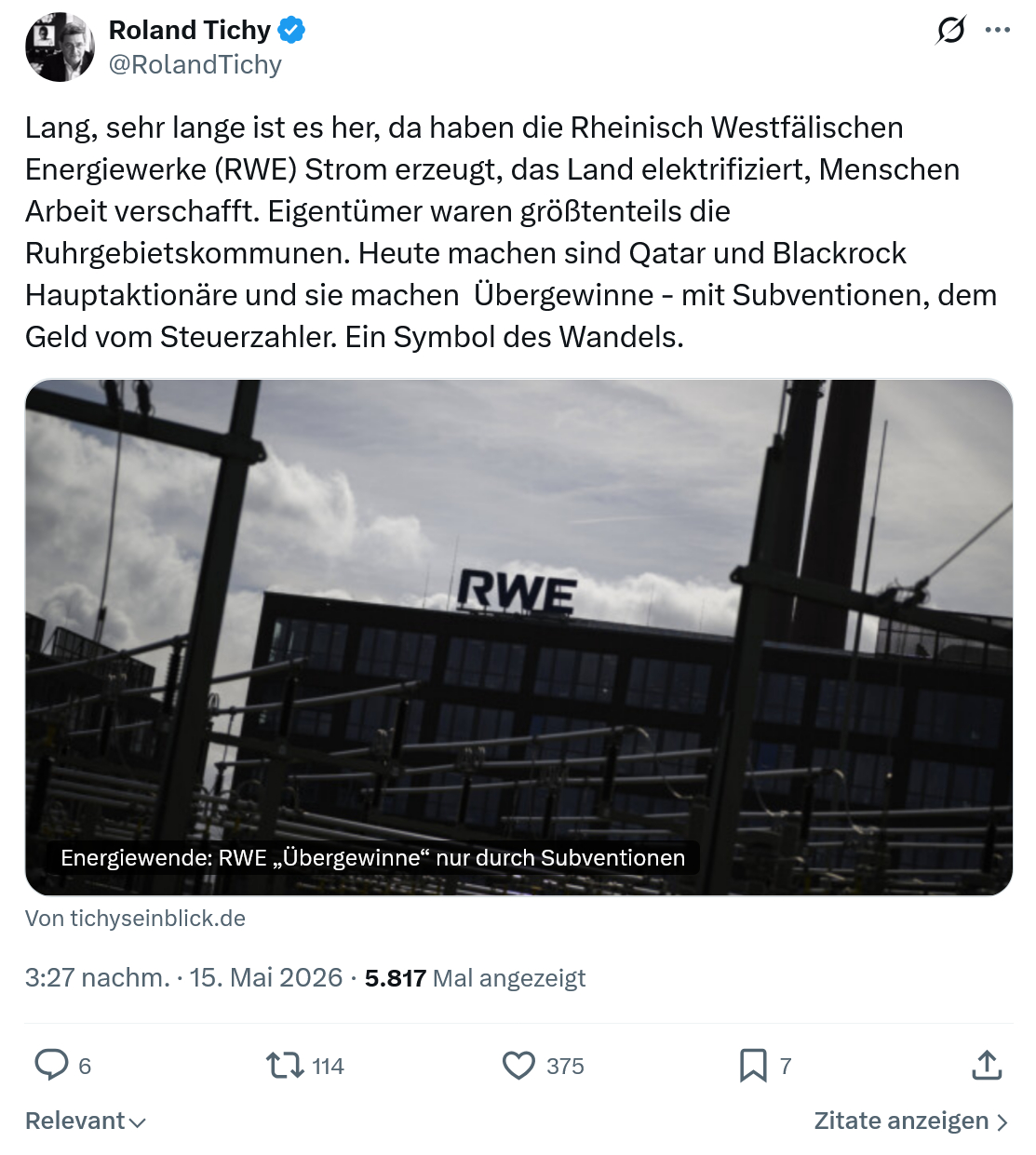 Roland Tichy: Lang, sehr lange ist es her…