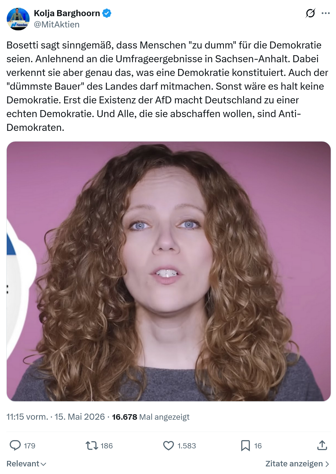 Kolja Barghoorn: Bosetti sagt sinngemäß…