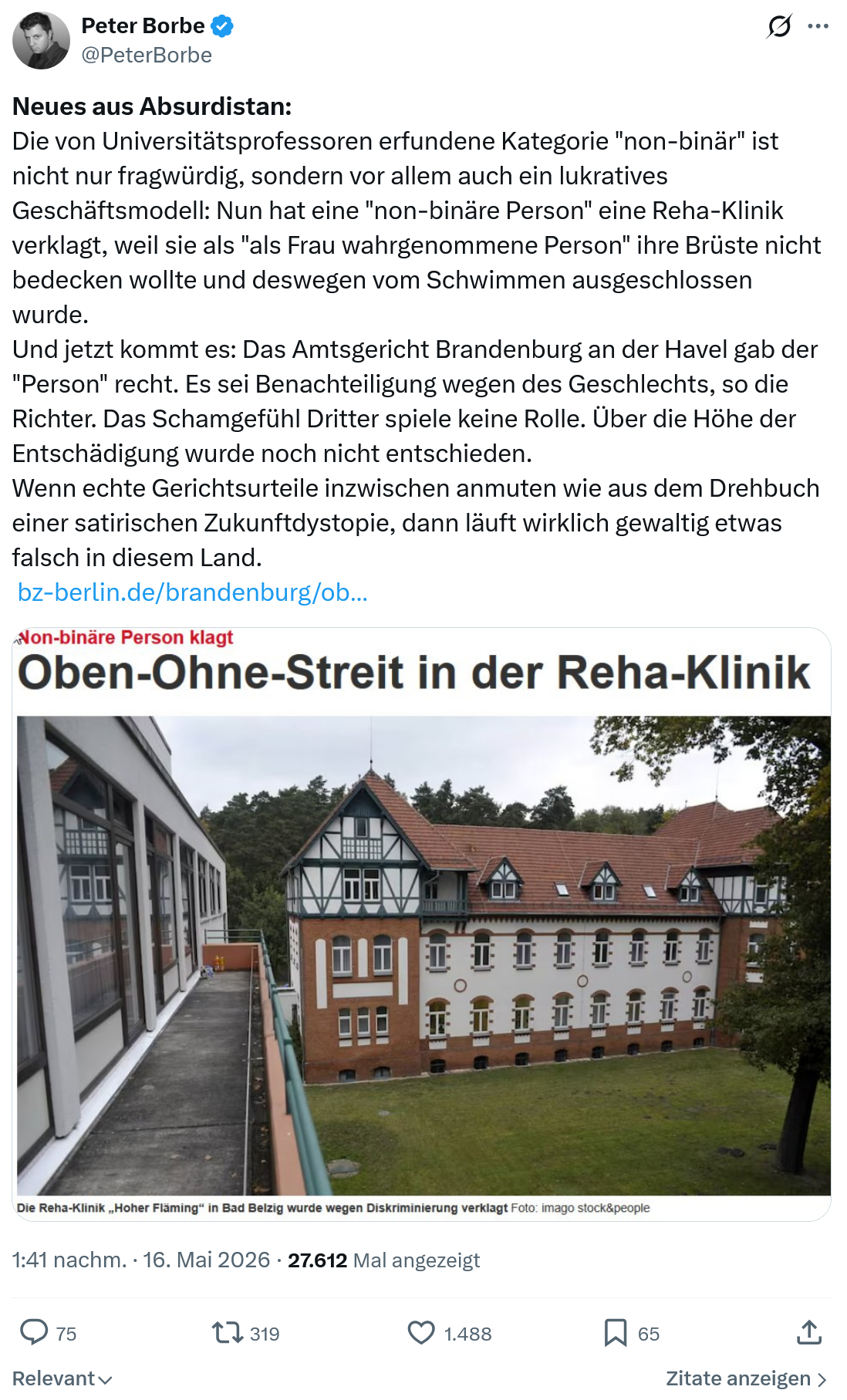 Peter Borbe: Neues aus Absurdistan…