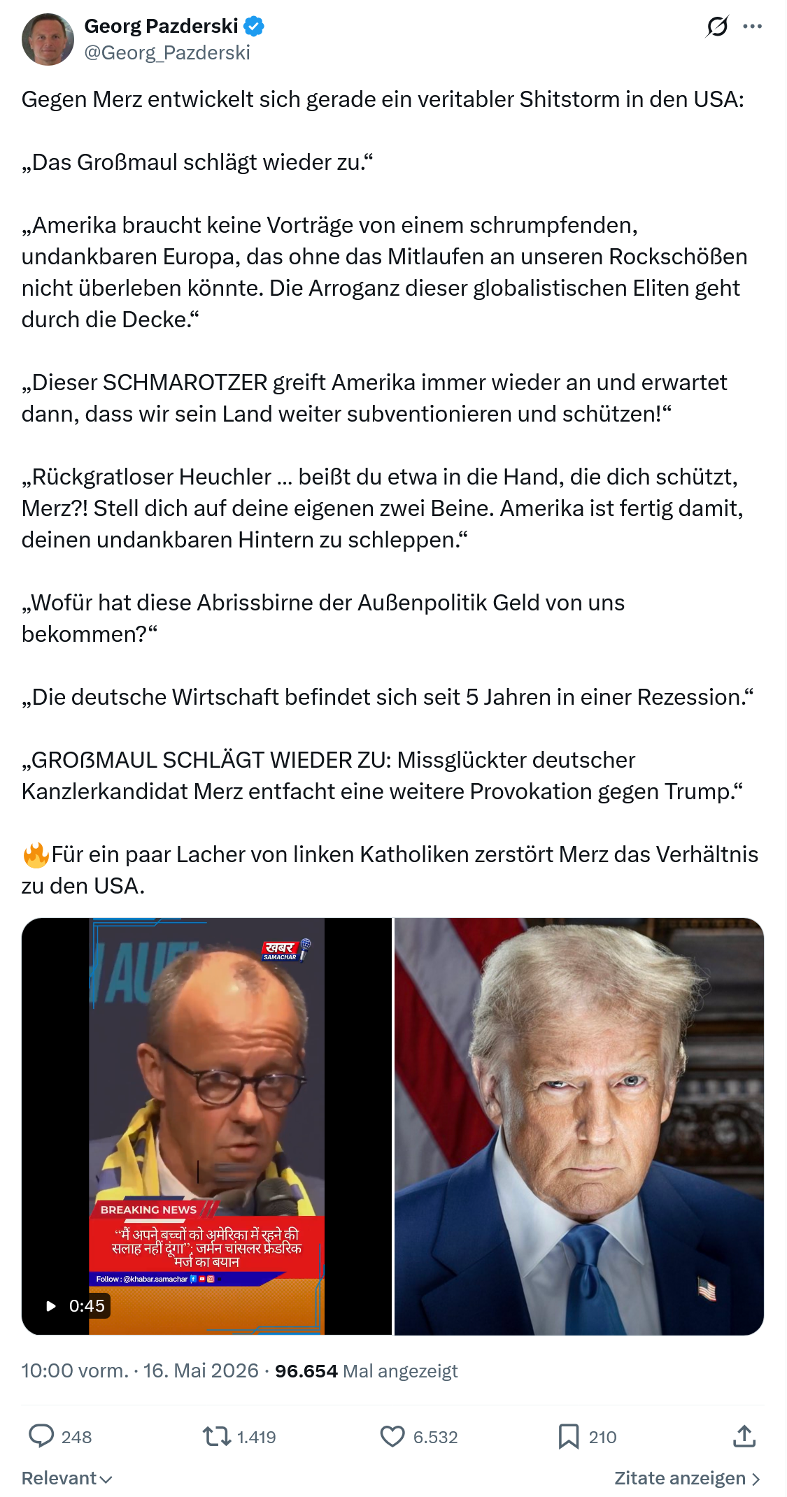 Georg Pazderski: Gegen Merz entwickelt sich gerade…