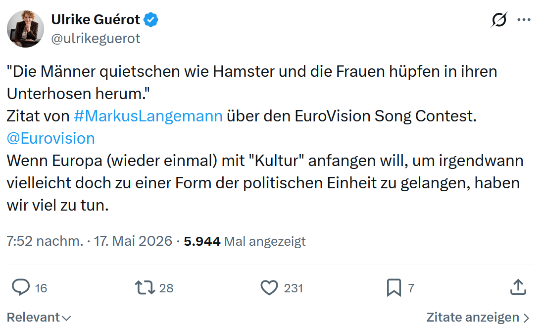 Ulrike Guérot: Die Männer quietschen wie Hamster…