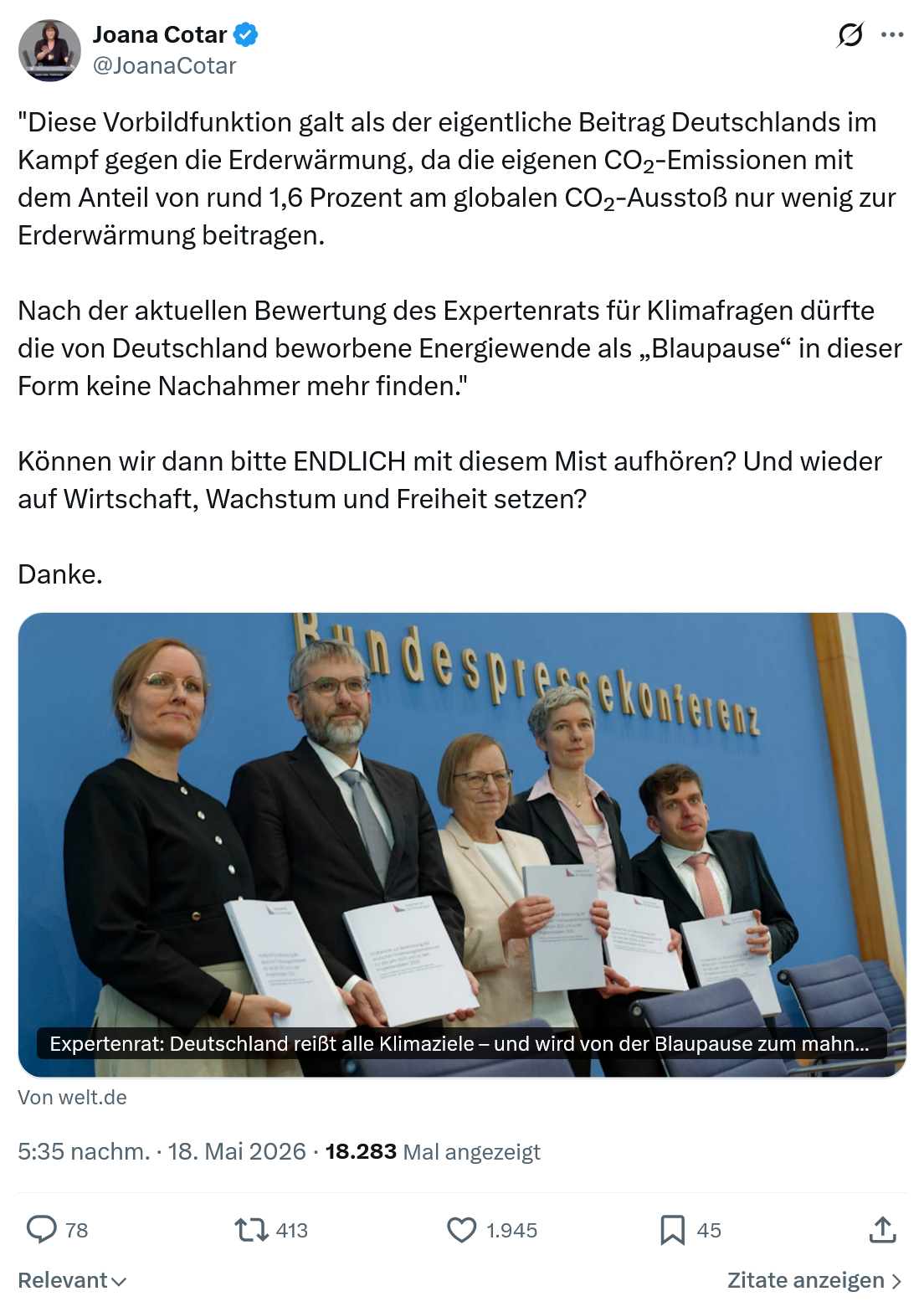 Joana Cotar: Diese Vorbildfunktion galt als der eigentliche…