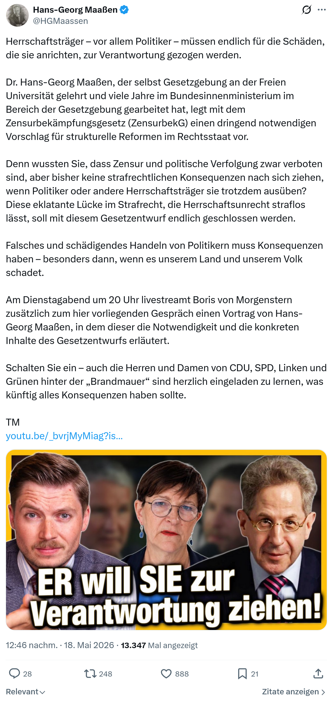Hans-Georg Maaßen: Herrschaftsträger – vor allem Politiker…