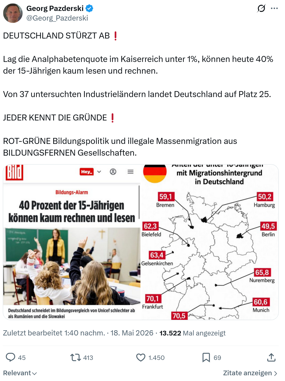 Georg Pazderski: DEUTSCHLAND STÜRZT AB…