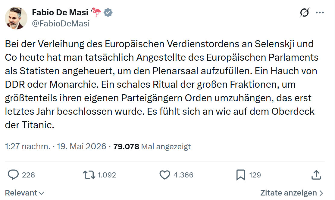 Fabio De Masi: Bei der Verleihung des Europäischen…