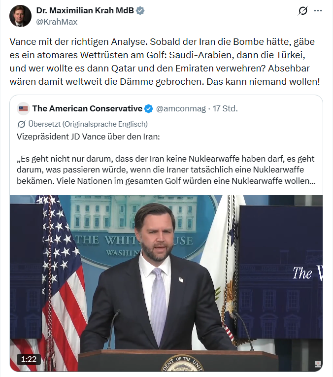 Maximilian Krah: Vance mit der richtigen Analyse…