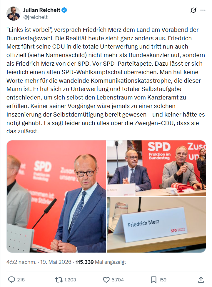 Julian Reichelt: "Links ist vorbei"…