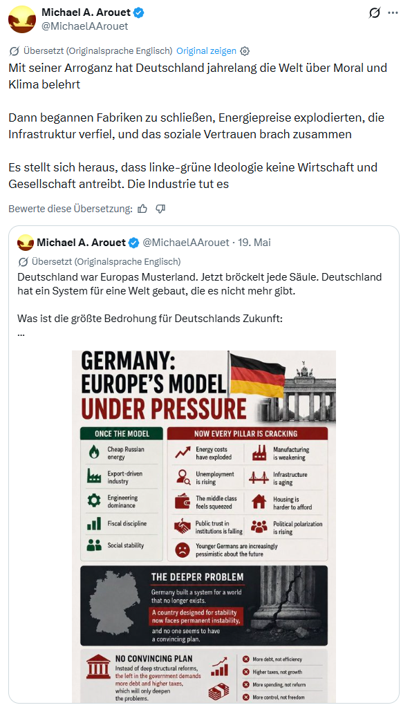 Michael A. Arouet: Mit seiner Arroganz hat Deutschland...