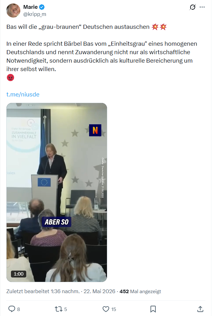 Marie kripp: Bas will die „grau-braunen“ Deutschen...