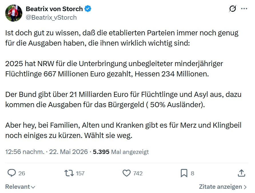 Beatrix von Storch: Ist doch gut zu wissen...