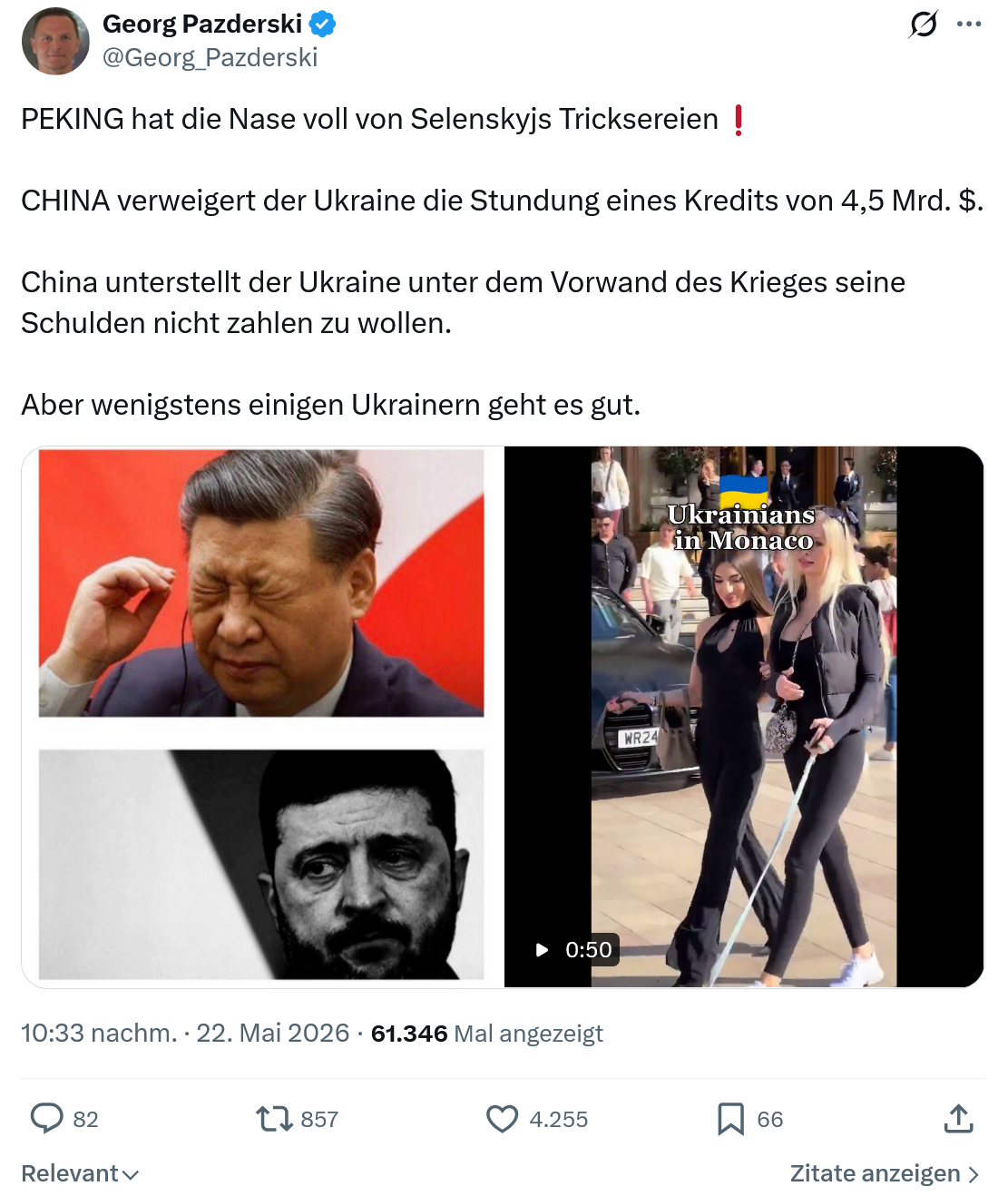 Georg Pazderski: PEKING hat die Nase voll von Selenskyjs Tricksereien…