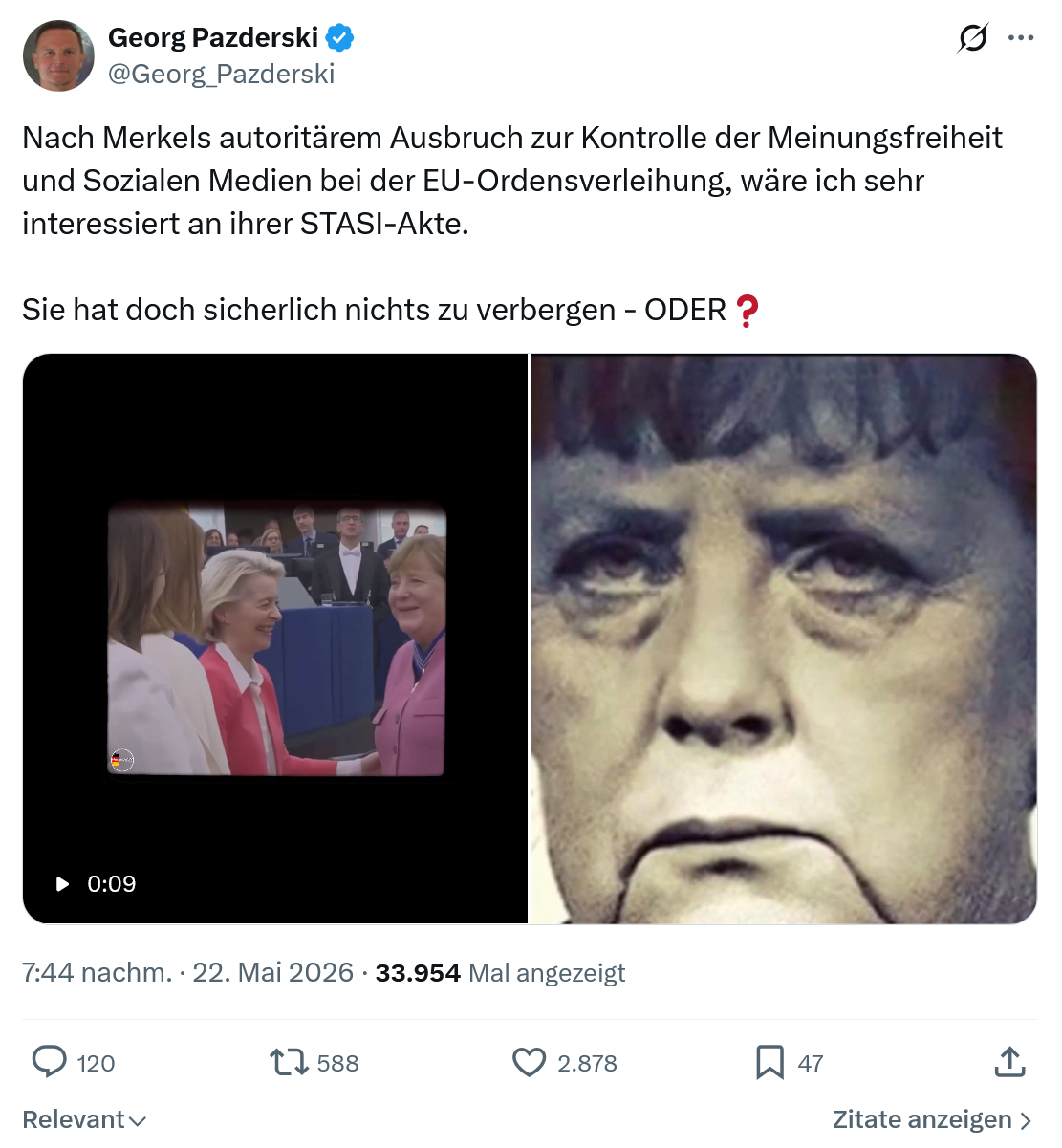 Georg Pazderski: Nach Merkels autoritärem Ausbruch…