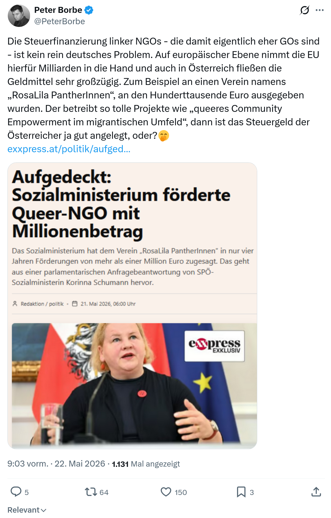 Peter Borbe: Die Steuerfinanzierung linker NGOs…