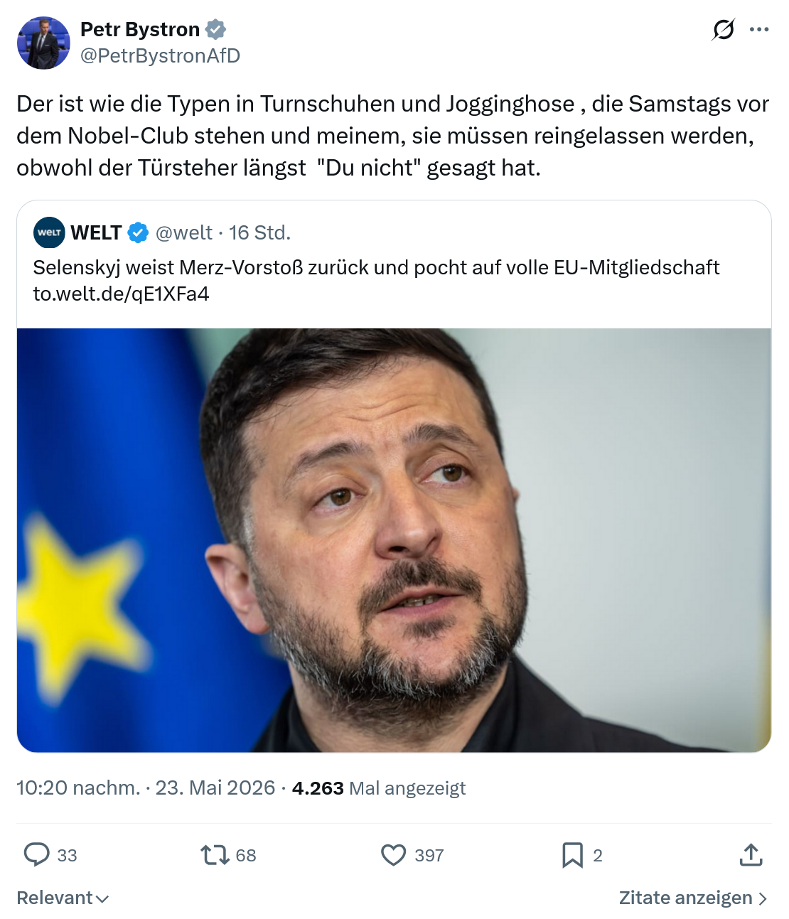 Petr Bystron: Der ist wie die Typen in Turnschuhen…