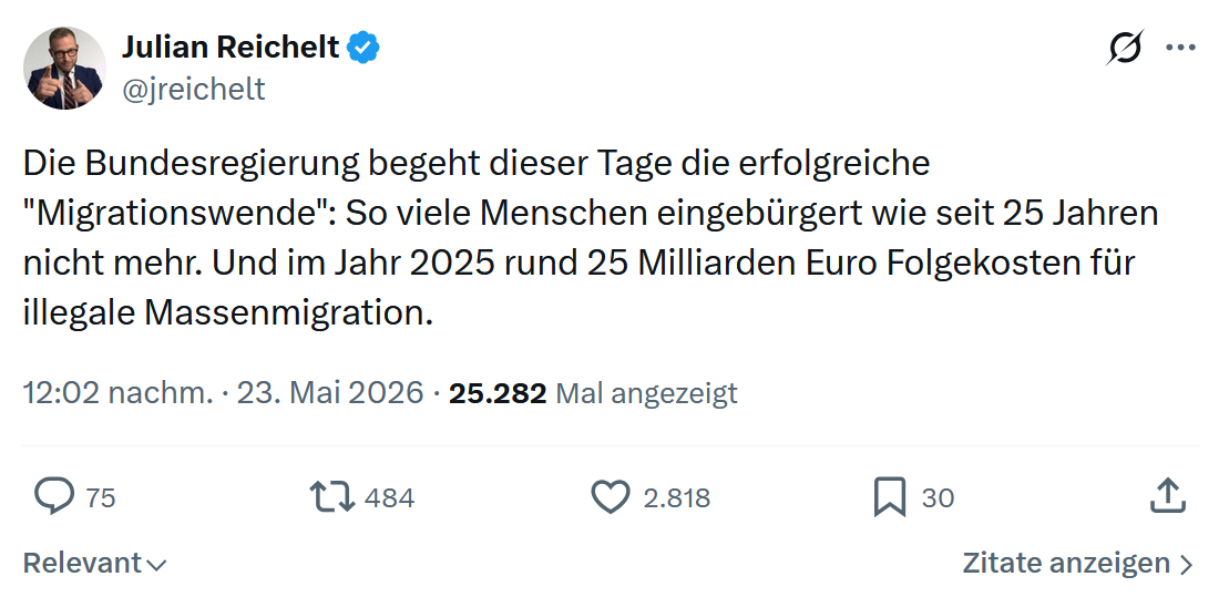 Julian Reichelt: Die Bundesregierung begeht dieser Tage…
