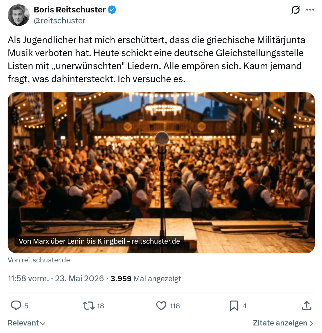 Boris Reitschuster: Als Jugendlicher hat mich erschüttert…