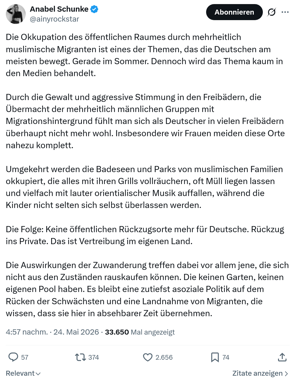Anabel Schunke: Die Okkupation des öffentlichen Raumes…