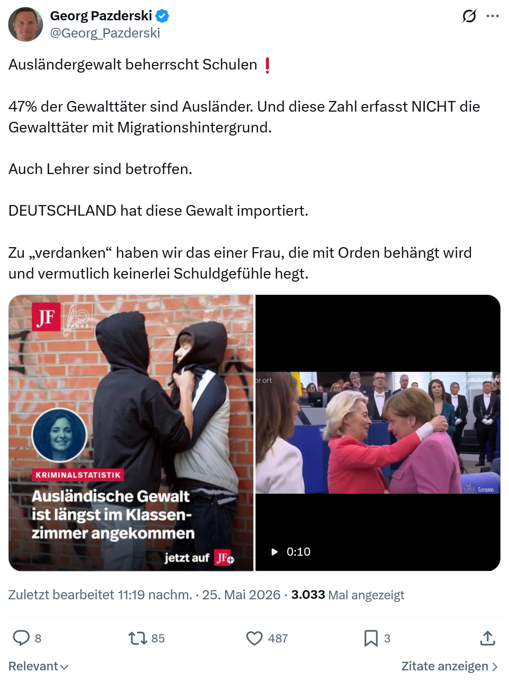 Georg Pazderski: Ausländergewalt beherrscht Schulen…