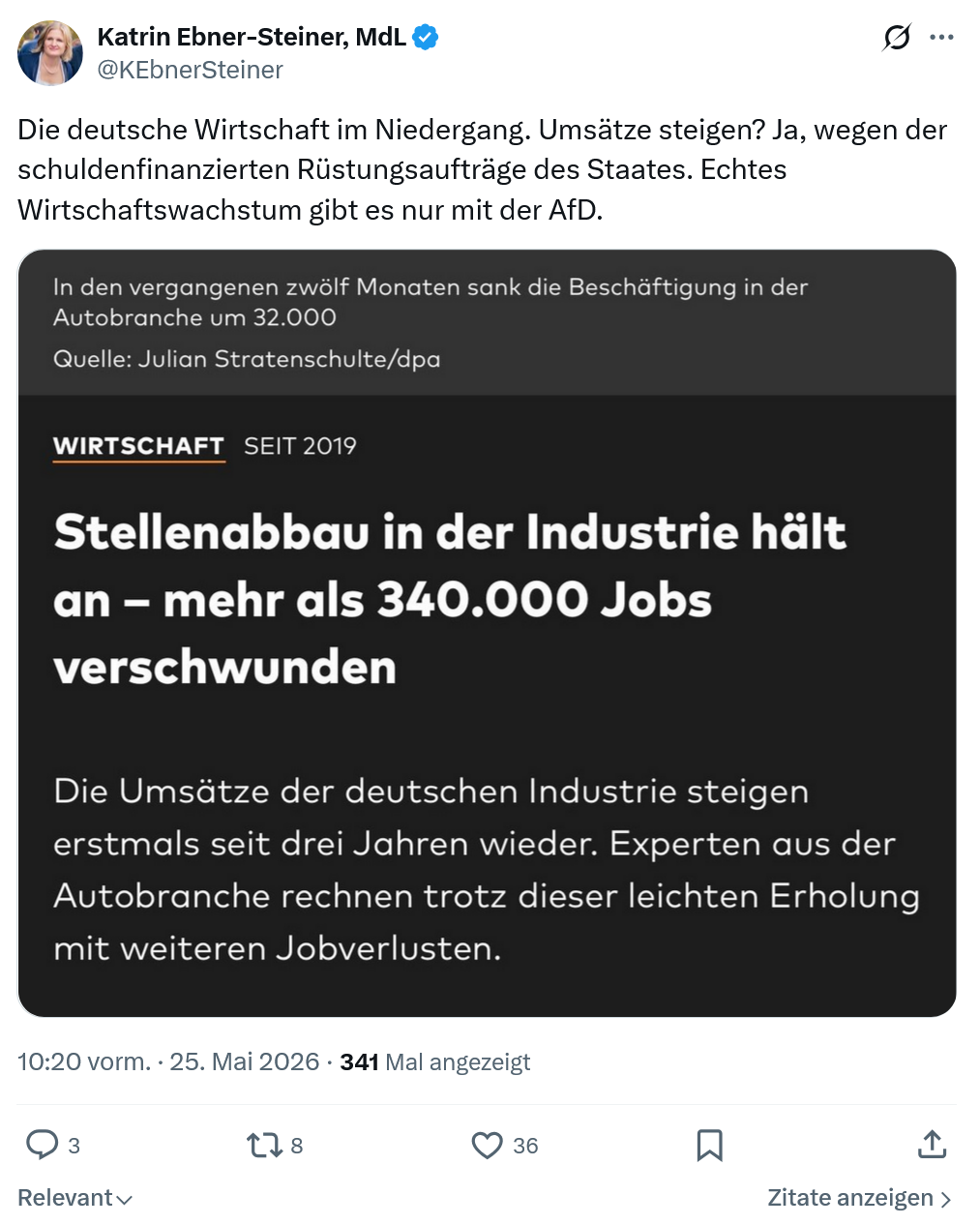 Katrin Ebner-Steiner: Die deutsche Wirtschaft im Niedergang…