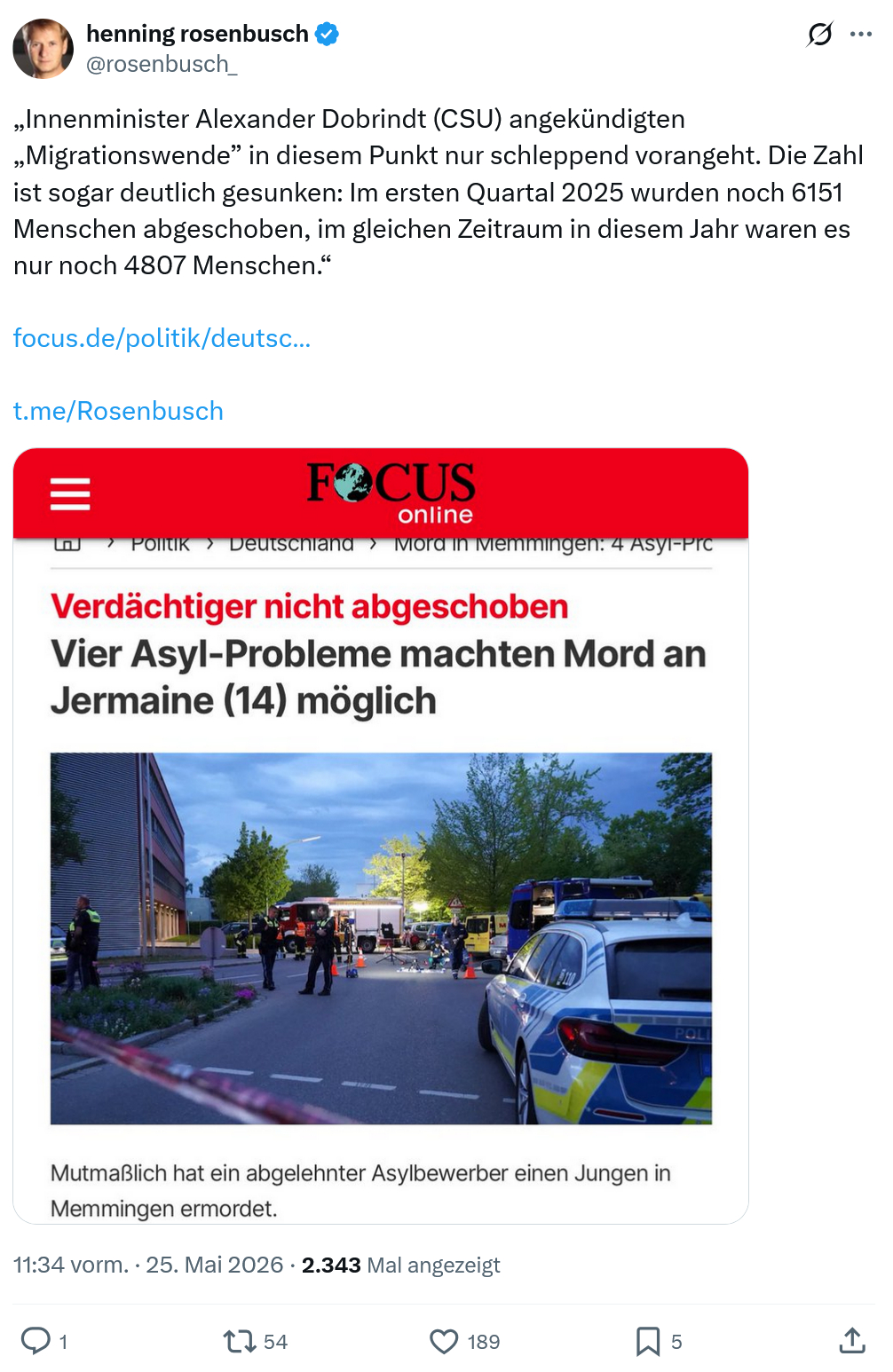 henning rosenbusch: Innenminister Alexander Dobrindt…