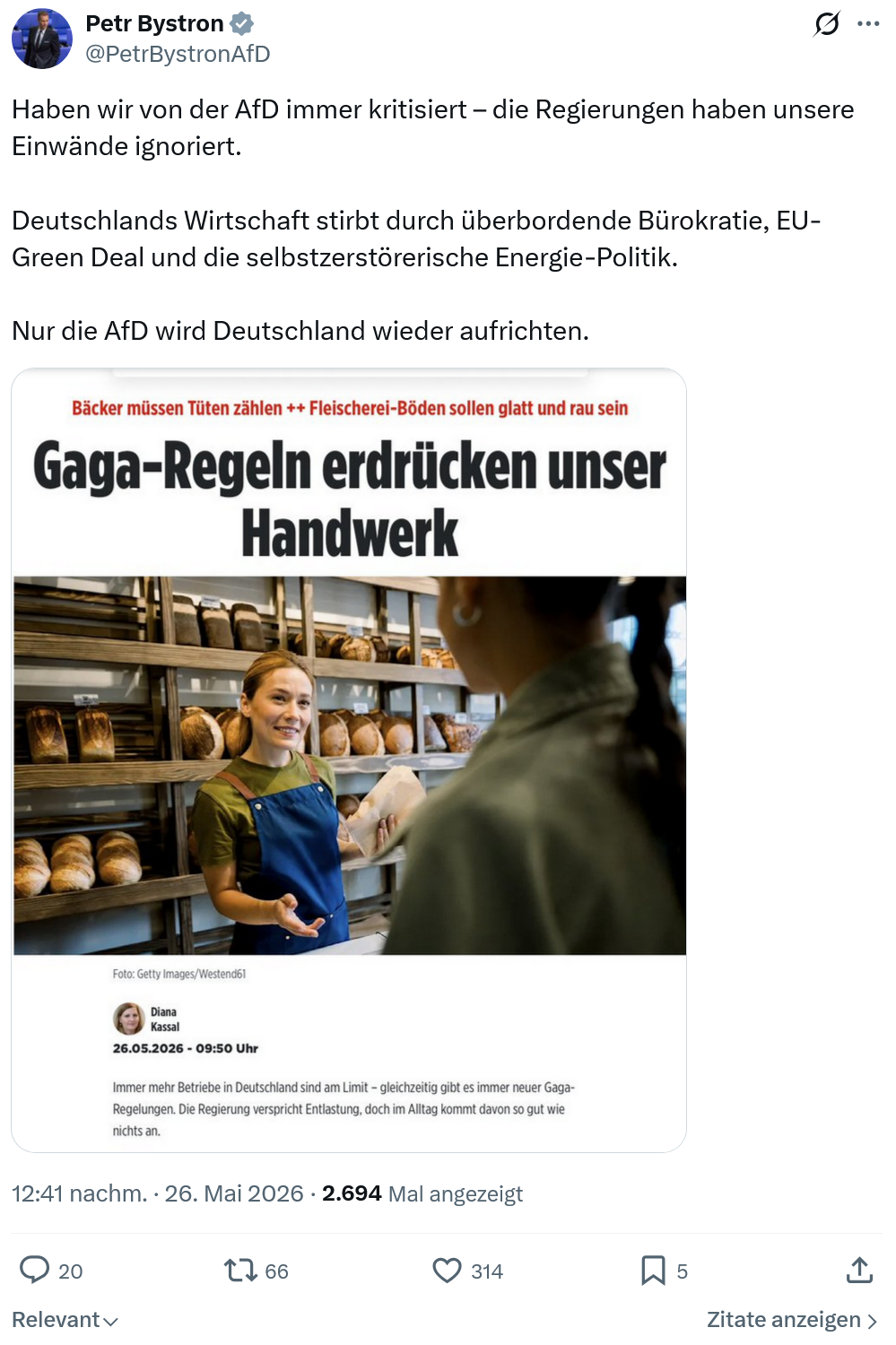 Petr Bystron: Haben wir von der AfD immer kritisiert…