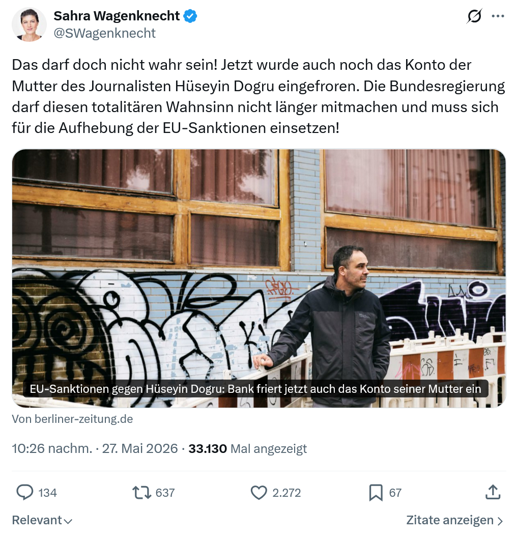 Sahra Wagenknecht: Das darf doch nicht wahr sein…