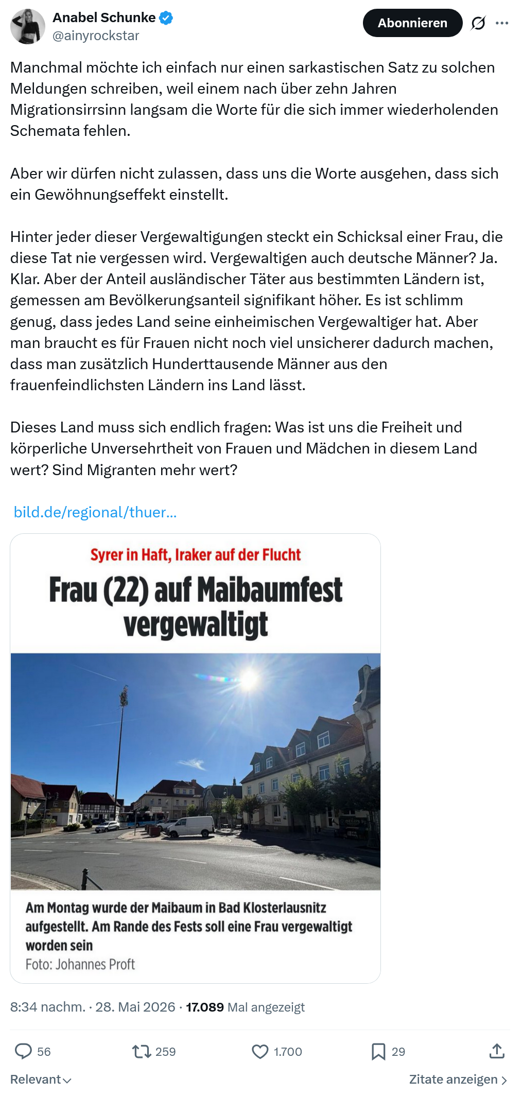 Anabel Schunke: Manchmal möchte ich einfach nur...