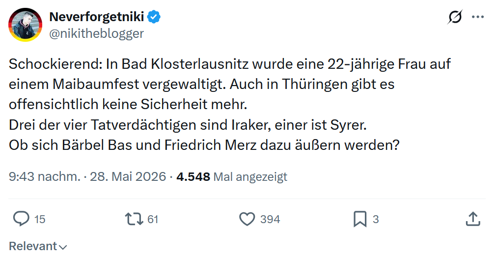 Neverforgetniki: Schockierend In Bad Klosterlausnitz wurde...