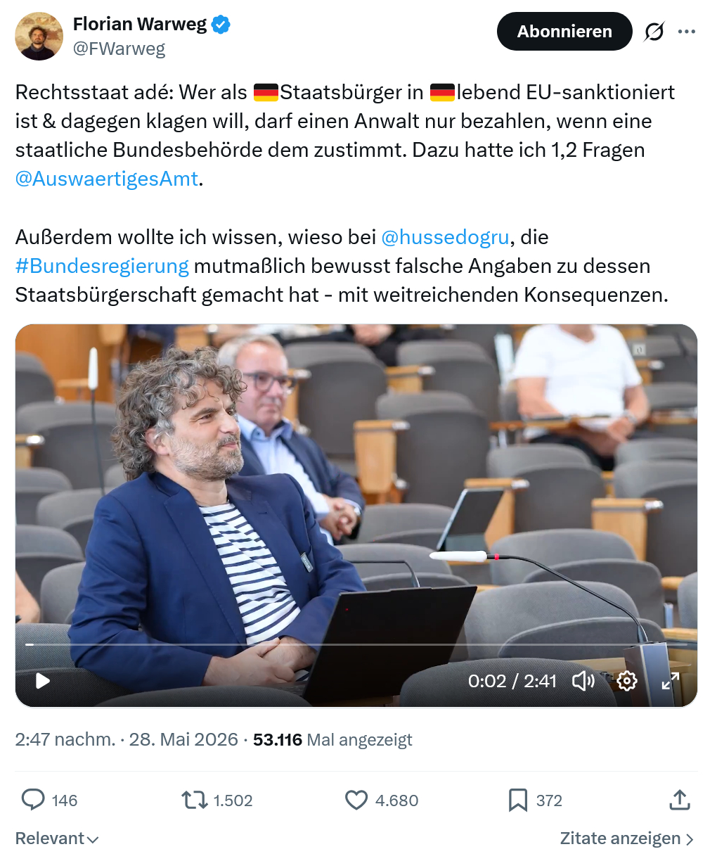 Florian Warweg: Rechtsstaat adé: Wer als Staatsbürger