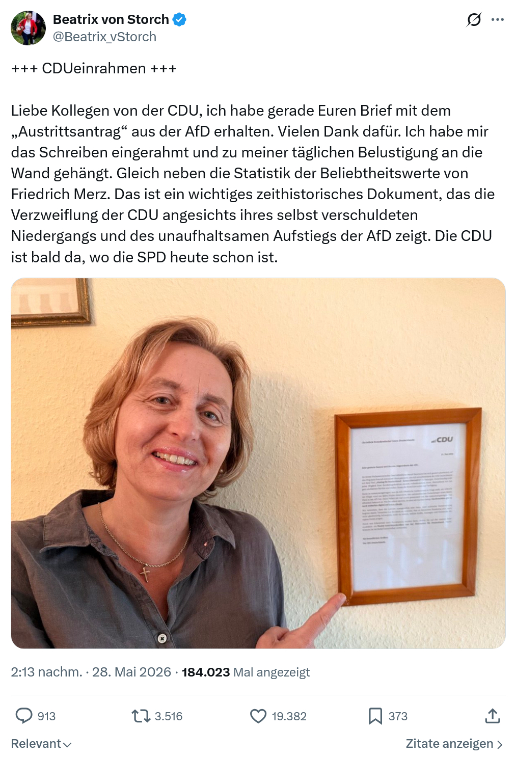 Beatrix von Storch: Liebe Kollegen von der CDU...