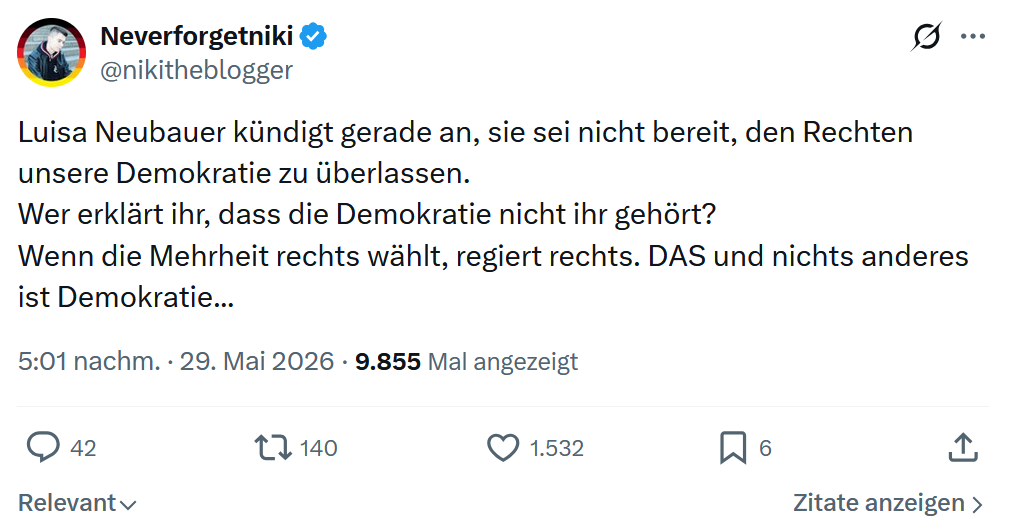 Neverforgetniki: Luisa Neubauer kündigt gerade an…