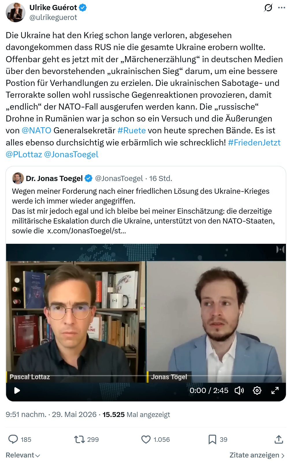 Ulrike Guérot: Die Ukraine hat den Krieg schon lange verloren…