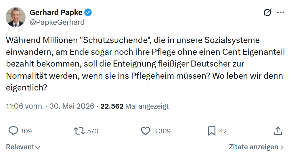 Gerhard Papke: Während Millionen "Schutzsuchende"…