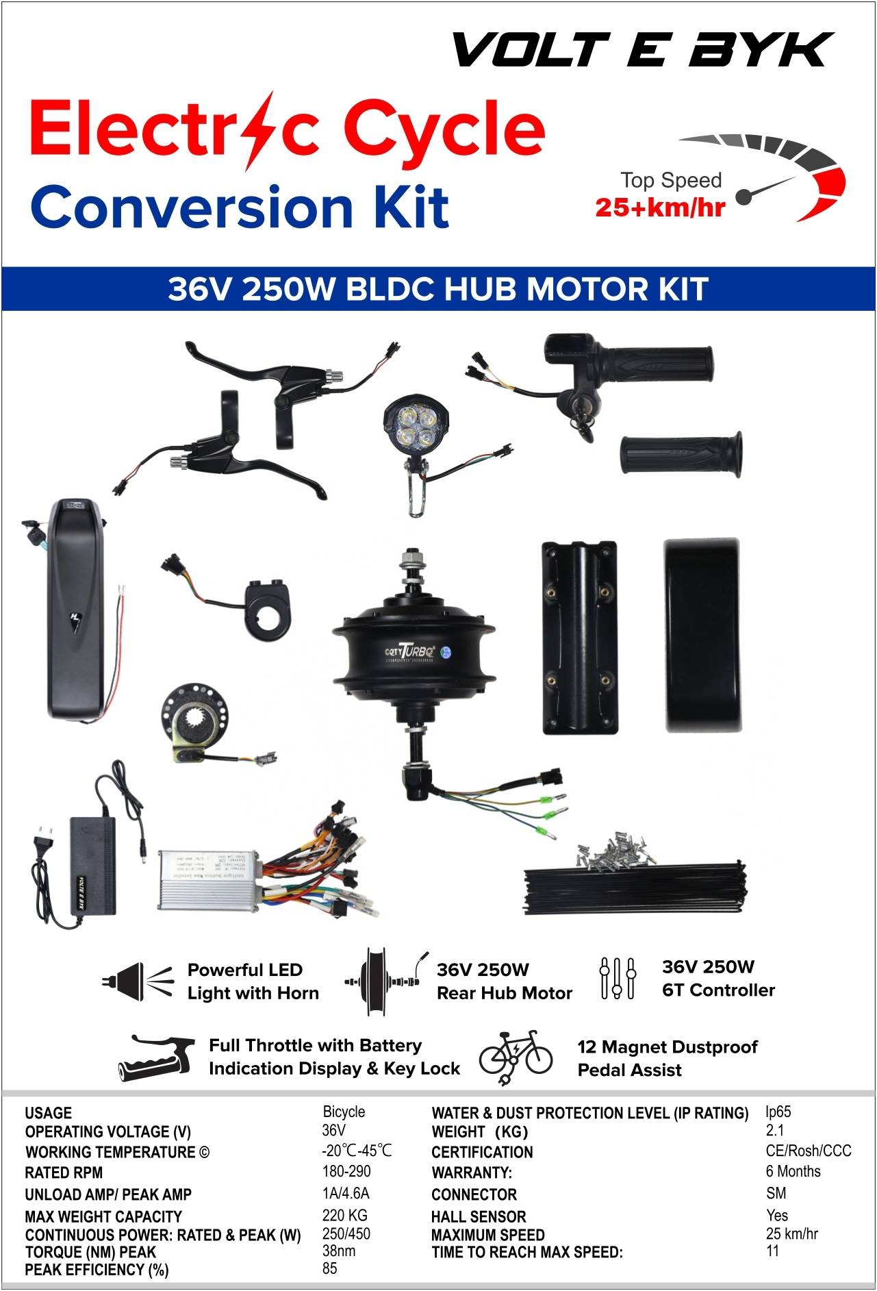 Product Image 2 of Electric Bike Conversion Kit with Battery - electric kit from Voltebyk