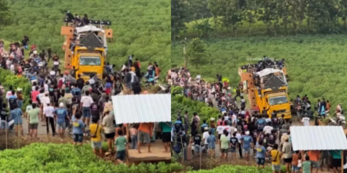 Detik-detik Truk Sound Horeg Tak Kuat Nanjak