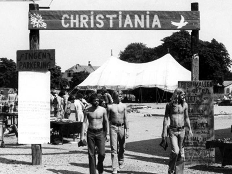 Copenhagen - Portal da Christiania na decada de 70
