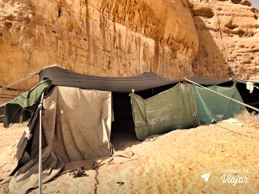 Jordania - Tenda beduina no deserto de Wadi Rum