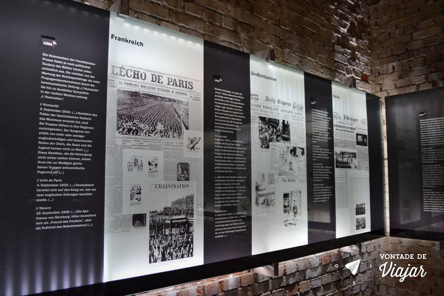 Centro de Documentacao de Nuremberg - Jornais do mundo todo noticiam a Segunda Guerra