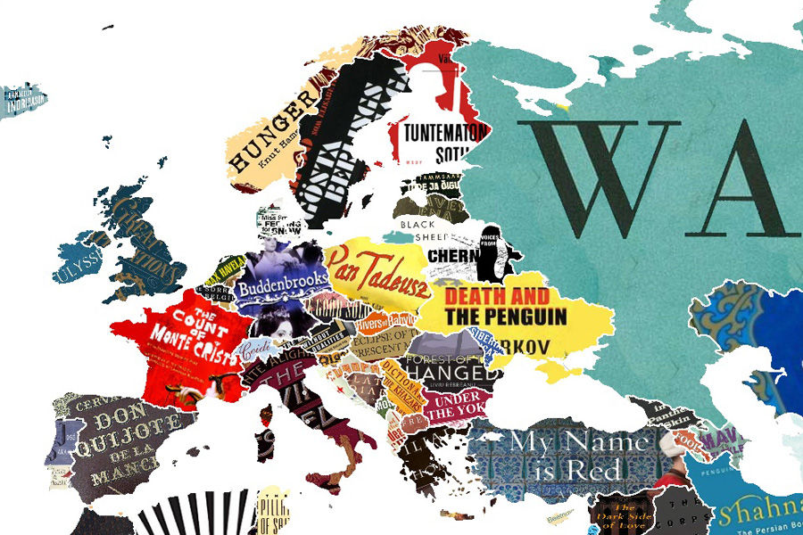 Mapa Mundi Literario - Livros Europeus