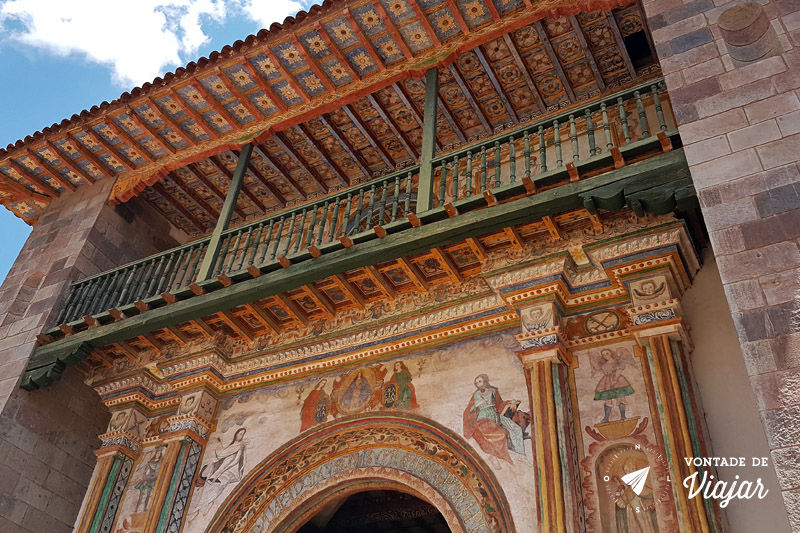Igreja Andahuaylillas Peru - Fachada com pintura influencia mudejar