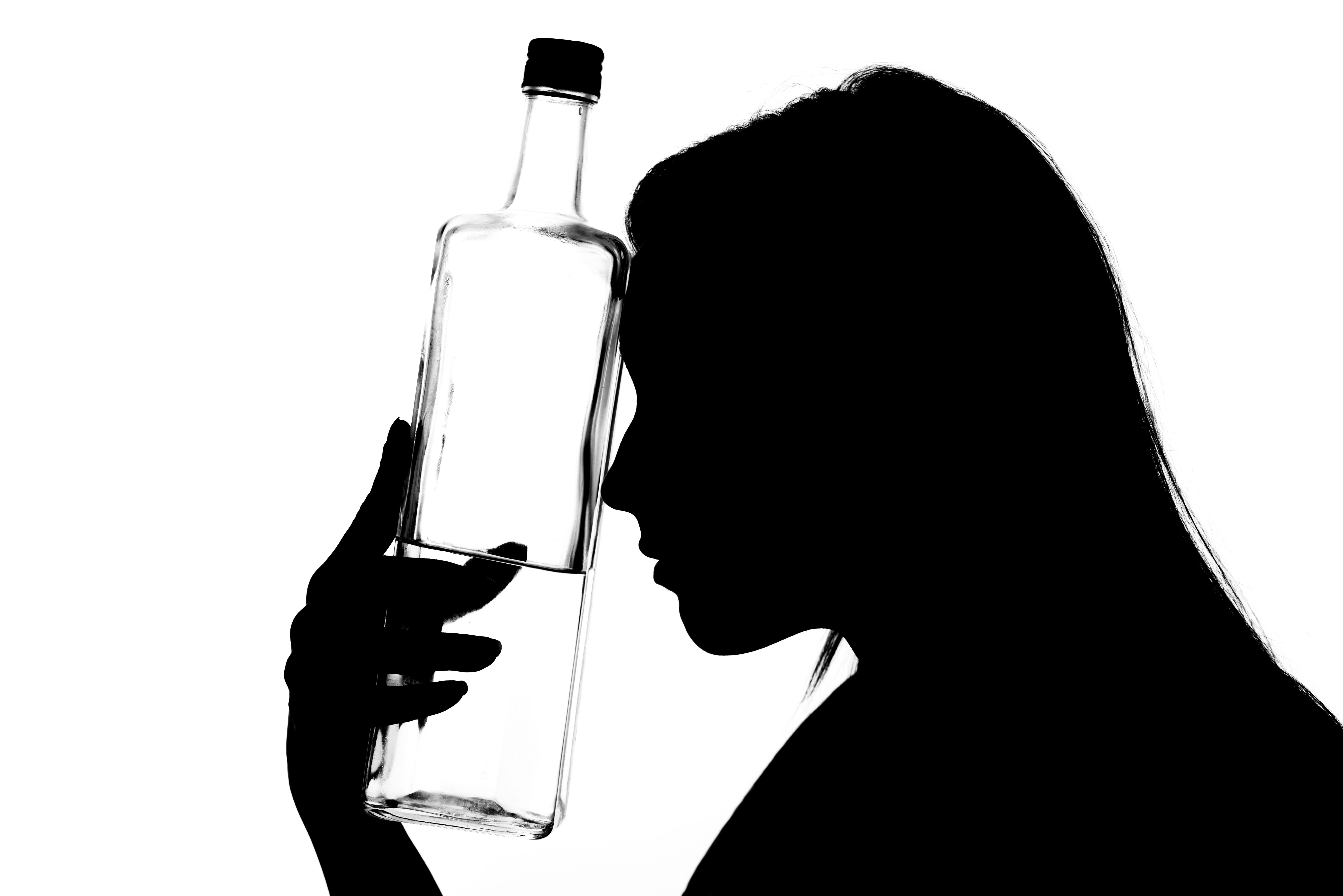 Silhouette illustration representing alcohol dependence and the transition to alcohol-free living — the nutritional side of cutting back on drinking is rarely discussed