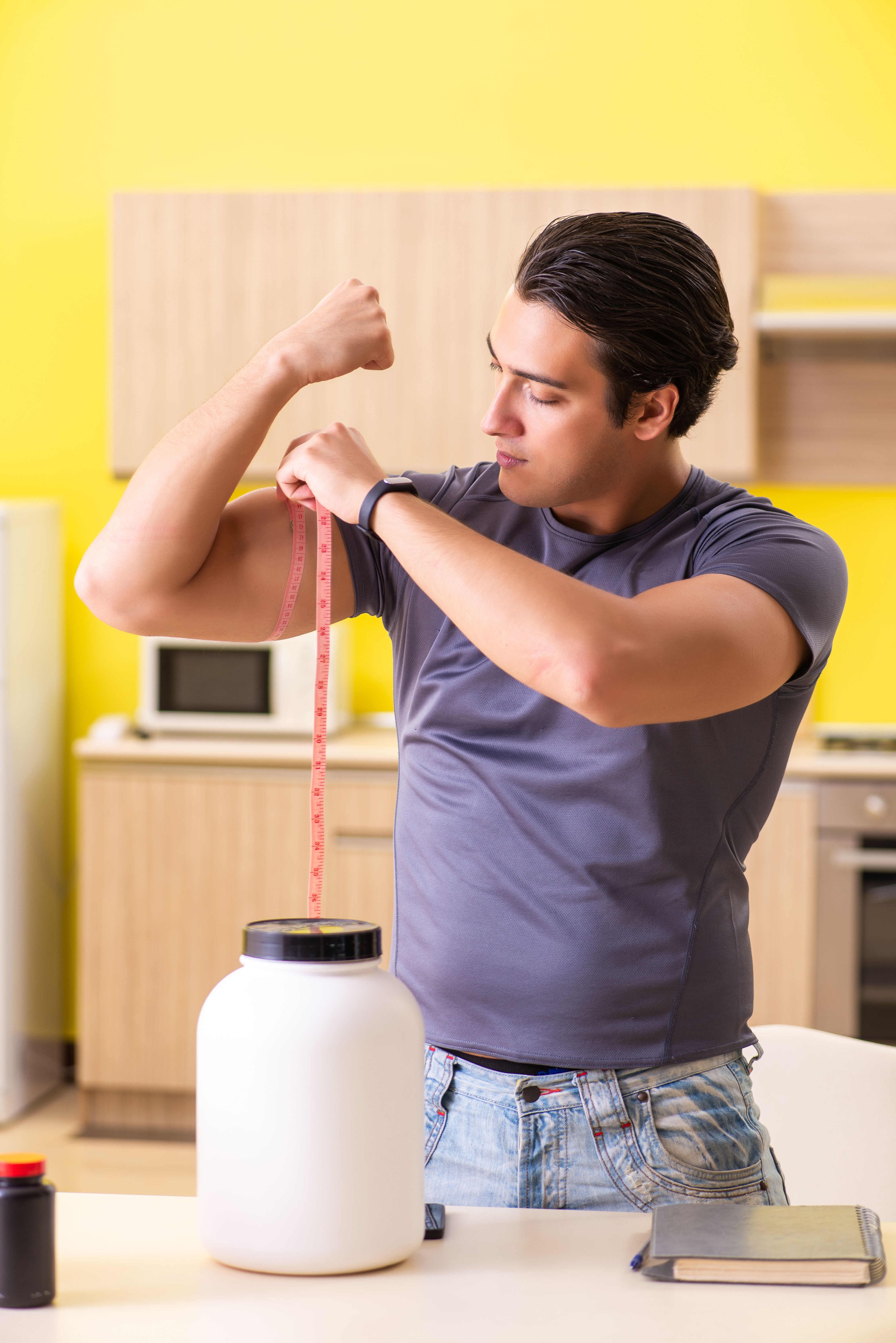 Young man researching food supplements and nutrition — Gen Z taking health seriously but facing modern diet challenges